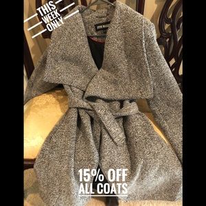 Steve Madden wool coat big lapel warm
